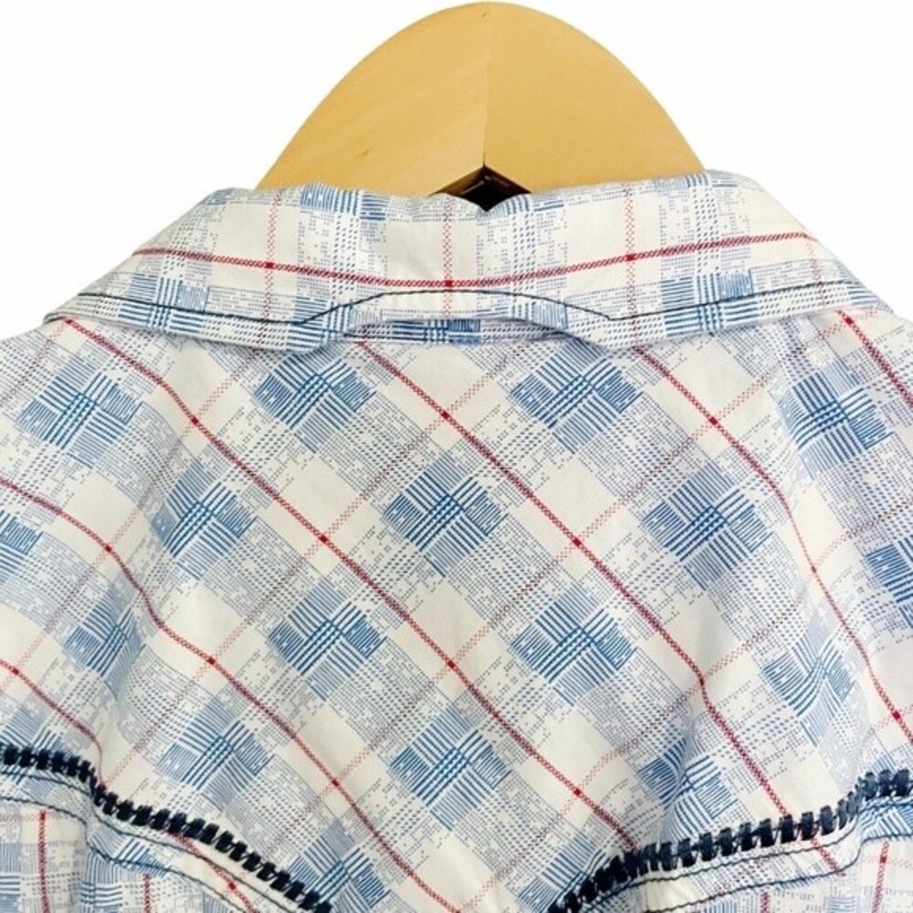 Brad Paisley Moonshine Spirit Western Shirt Blue & Cream Plaid Men’s Size Large - Picture 7 of 12